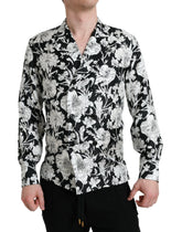 Dolce & Gabbana Black White Floral Button Down Casual Shirt -   -  Dolce & Gabbana.